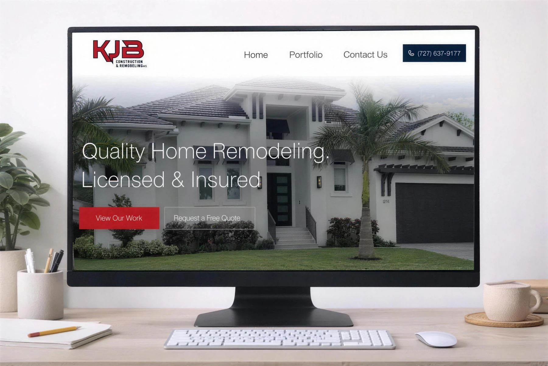 KJB Construct & Remodel website design by DRYP Digital