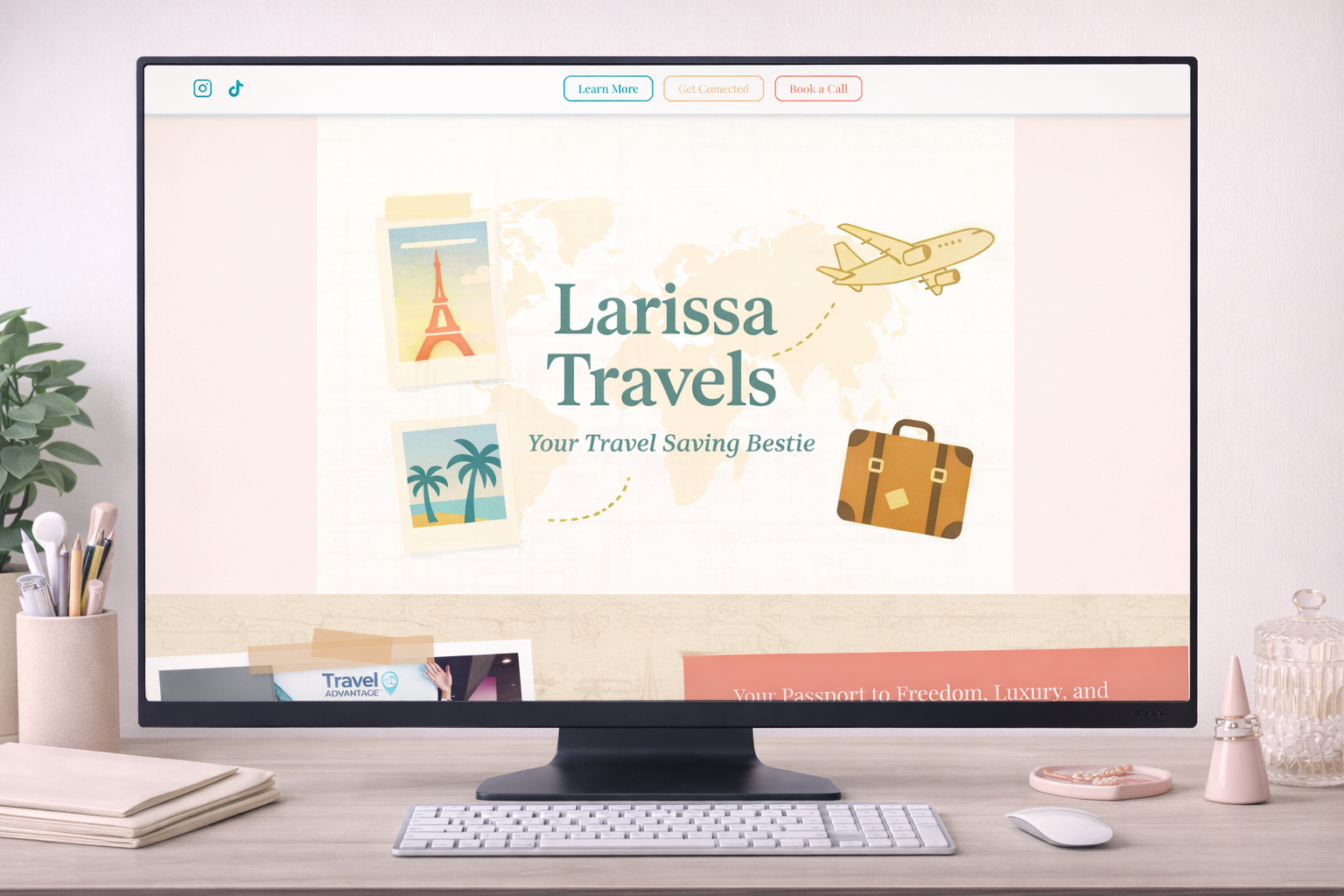 Larissa Travels website design by DRYP Digital