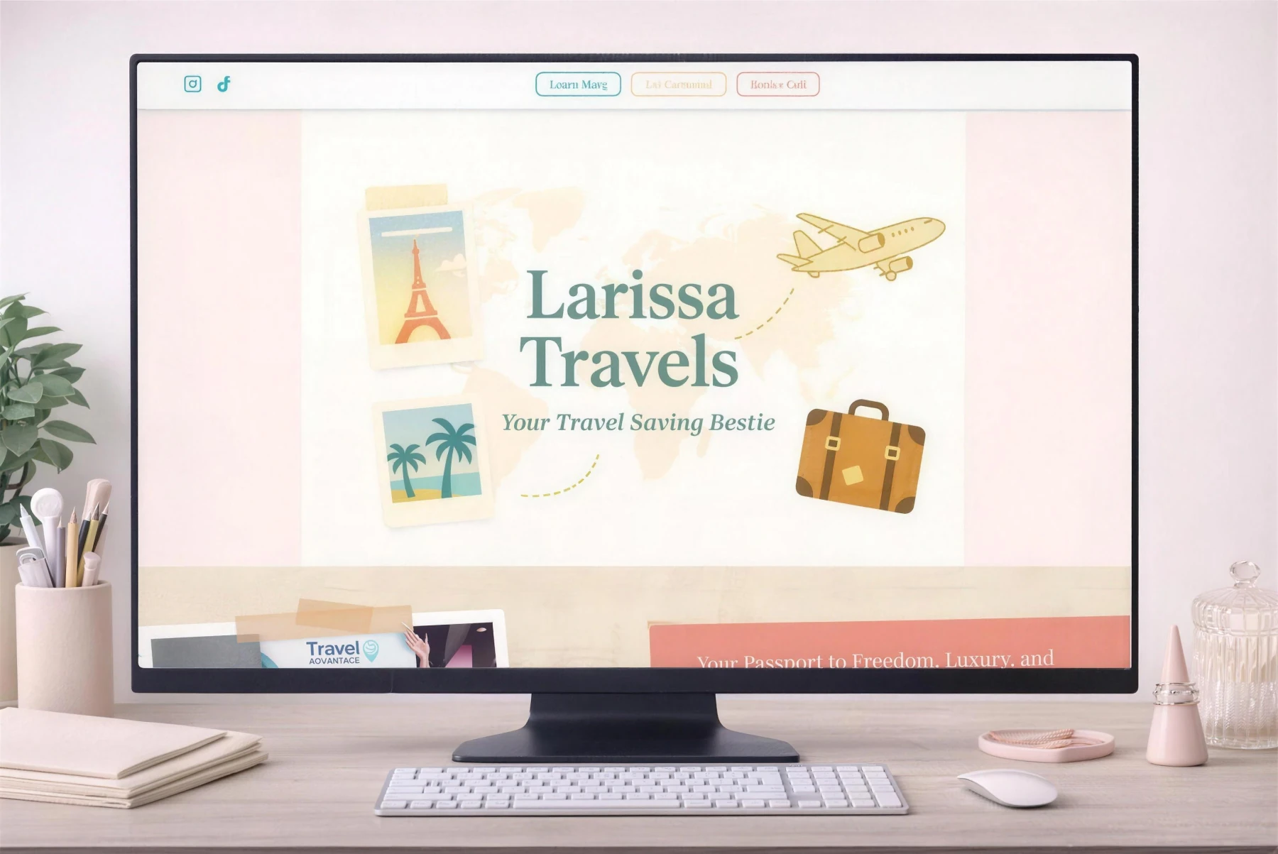 Larissa Travels website design by DRYP Digital
