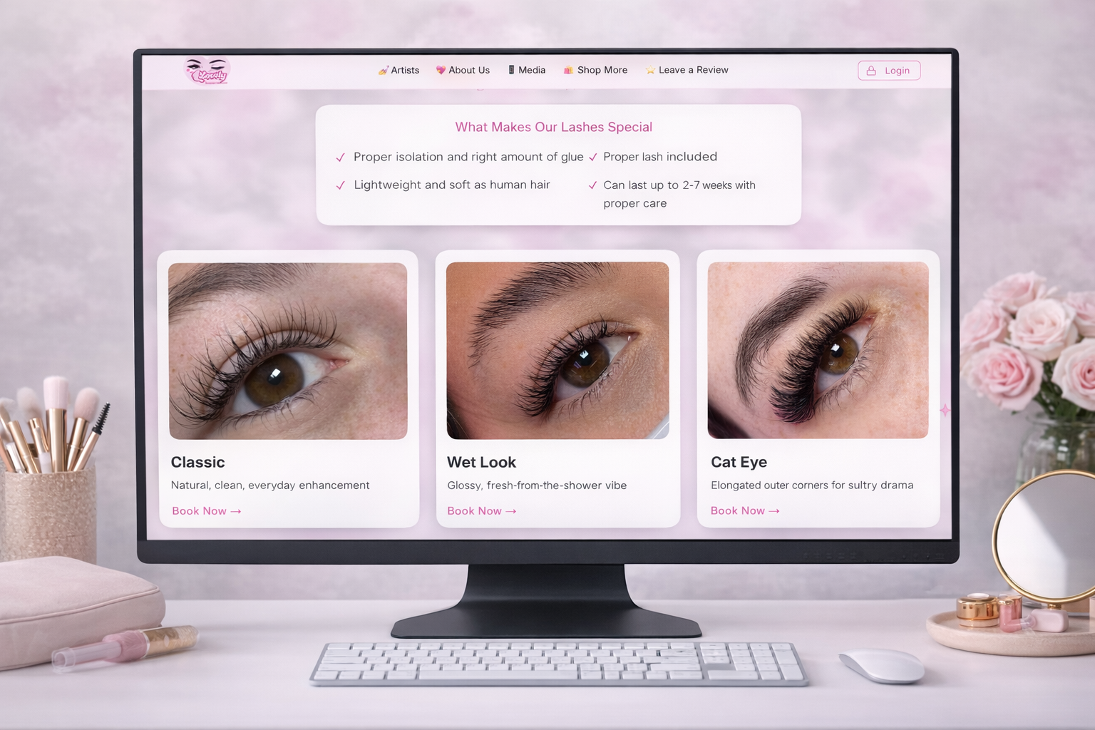 Lovely Lashes website design by DRYP Digital