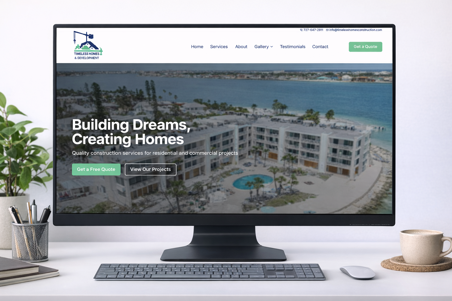 Timeless Homes Construction website design by DRYP Digital