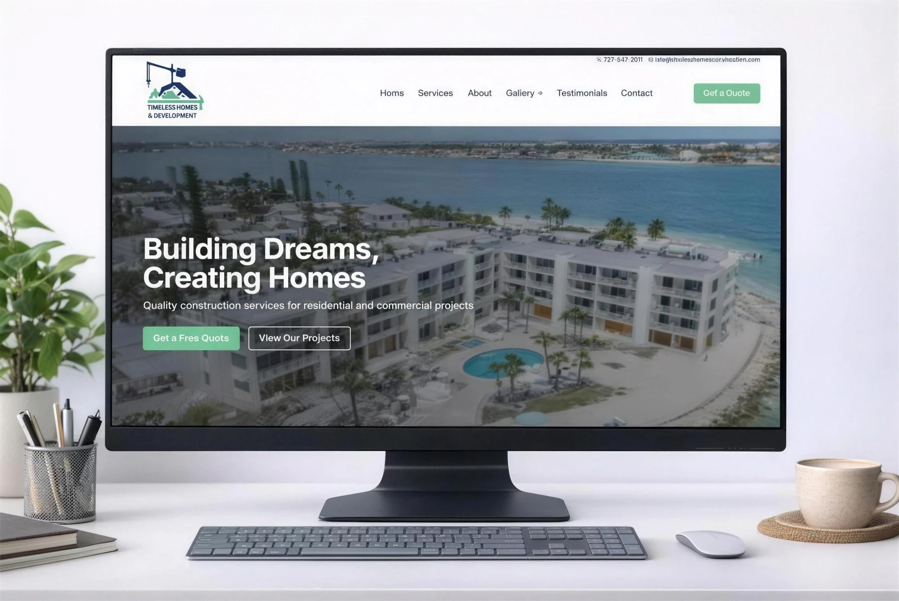 Timeless Homes Construction website design by DRYP Digital